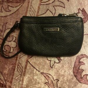 Calvin Klein Black Pebbled Leather Clutch